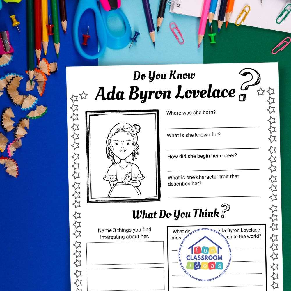 Ada Byron Lovelace free worksheet