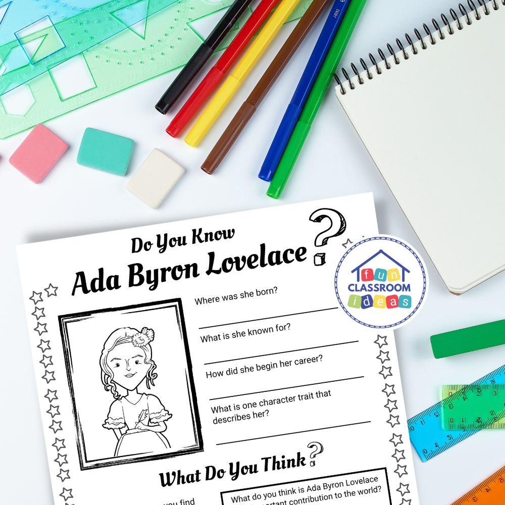 Ada Byron Lovelace worksheets biography