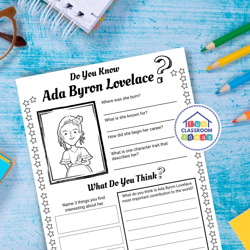 Ada Byron Lovelace worksheets free