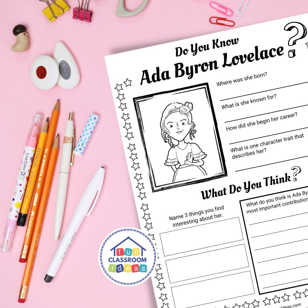 Ada Byron Lovelace worksheets lesson