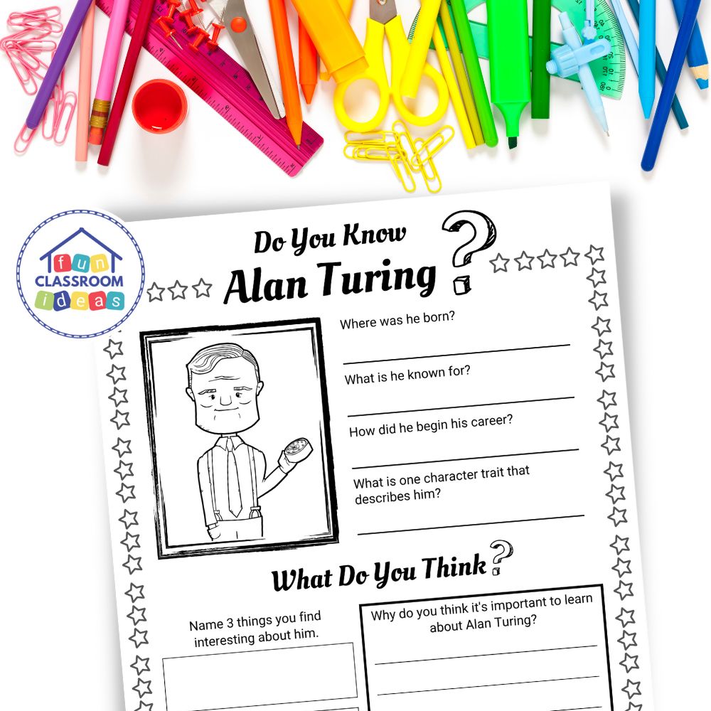 Alan Turing worksheet biography