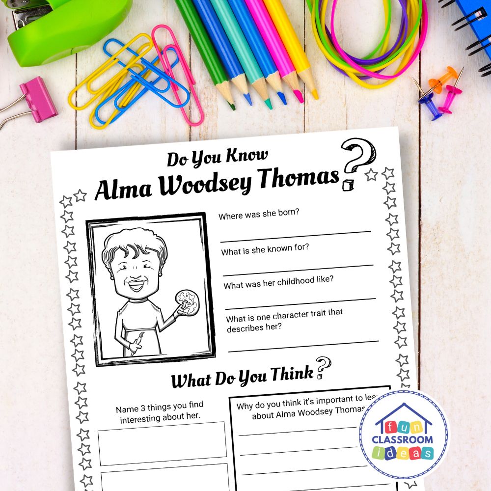 Alma Woodsey Thomas handout