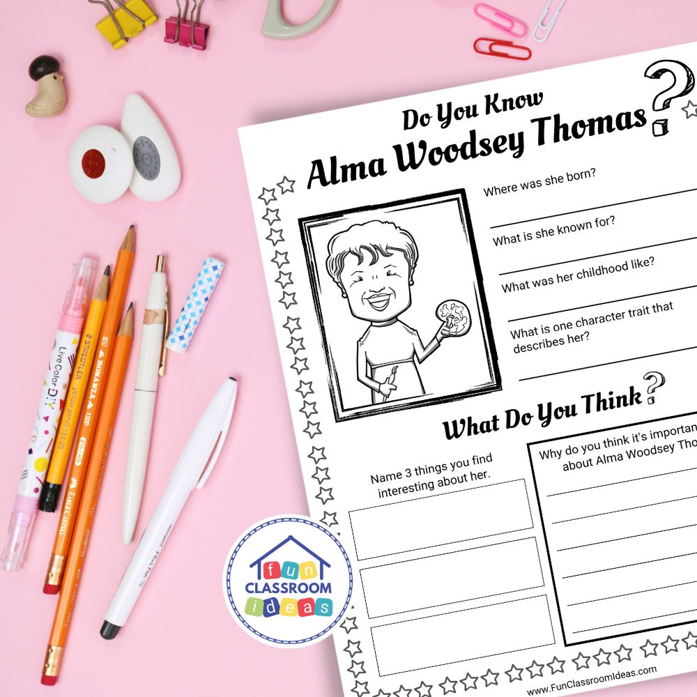 Alma Woodsey Thomas worksheets lesson
