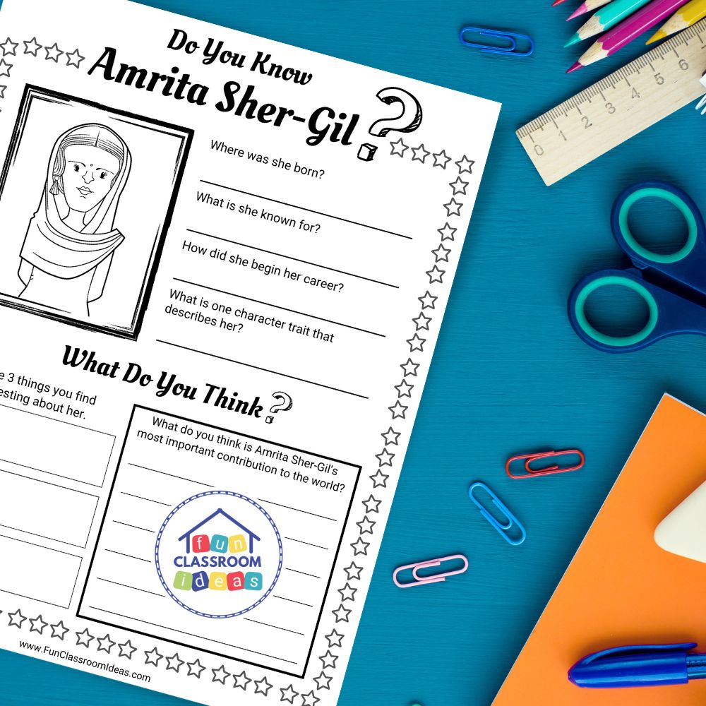 Amrita Sher-Gil worksheets printable
