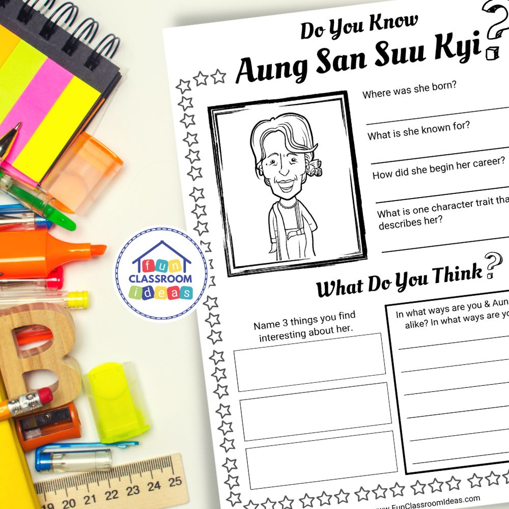 Aung San Suu Kyi worksheets interactive worksheet