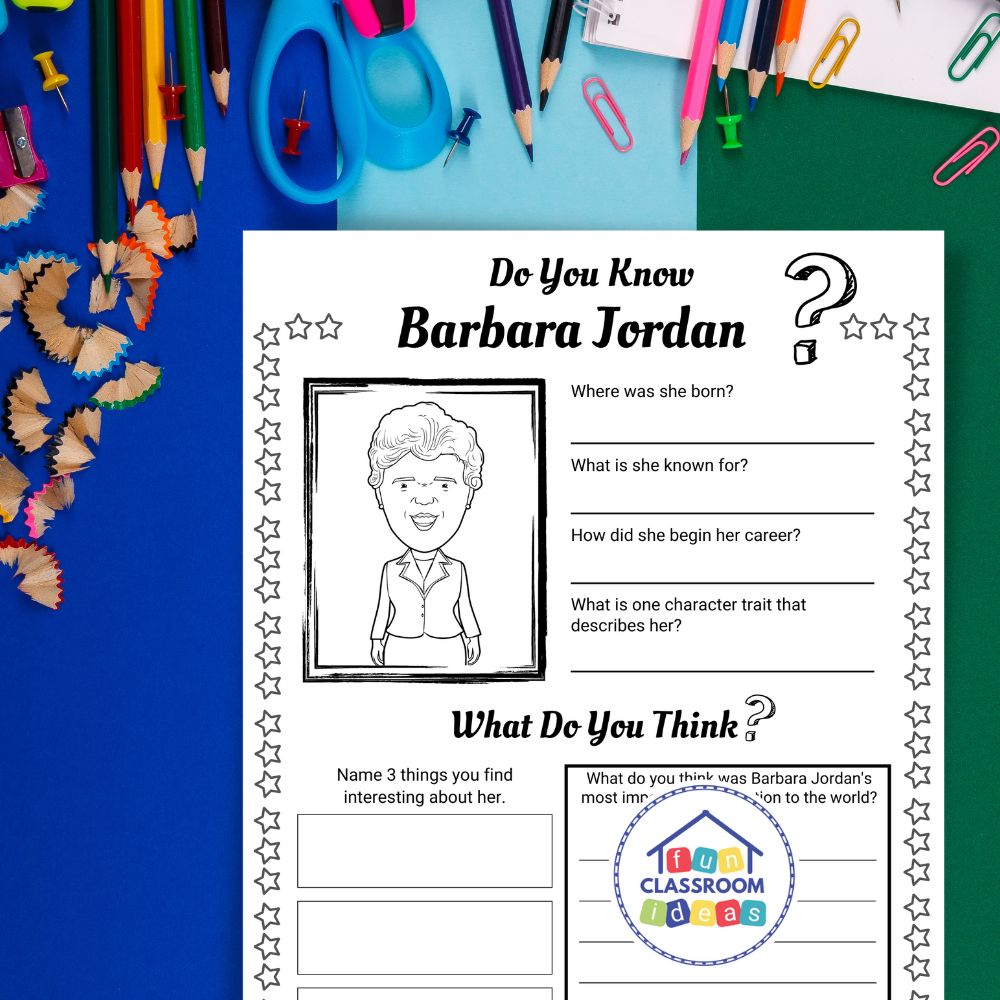 Barbara Jordan free worksheet