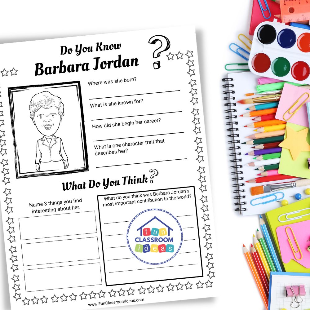Barbara Jordan free worksheets