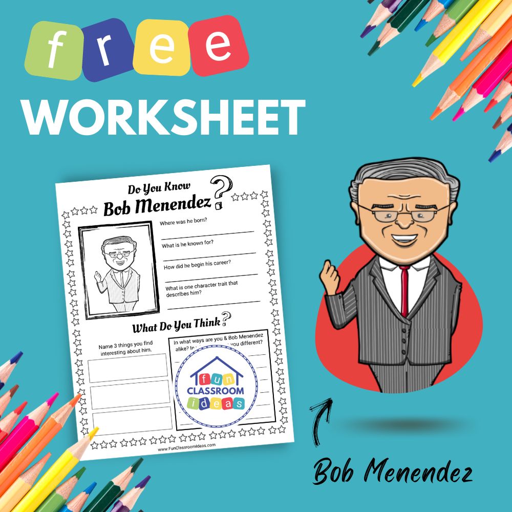 Bob Menendez bio worksheet for kids