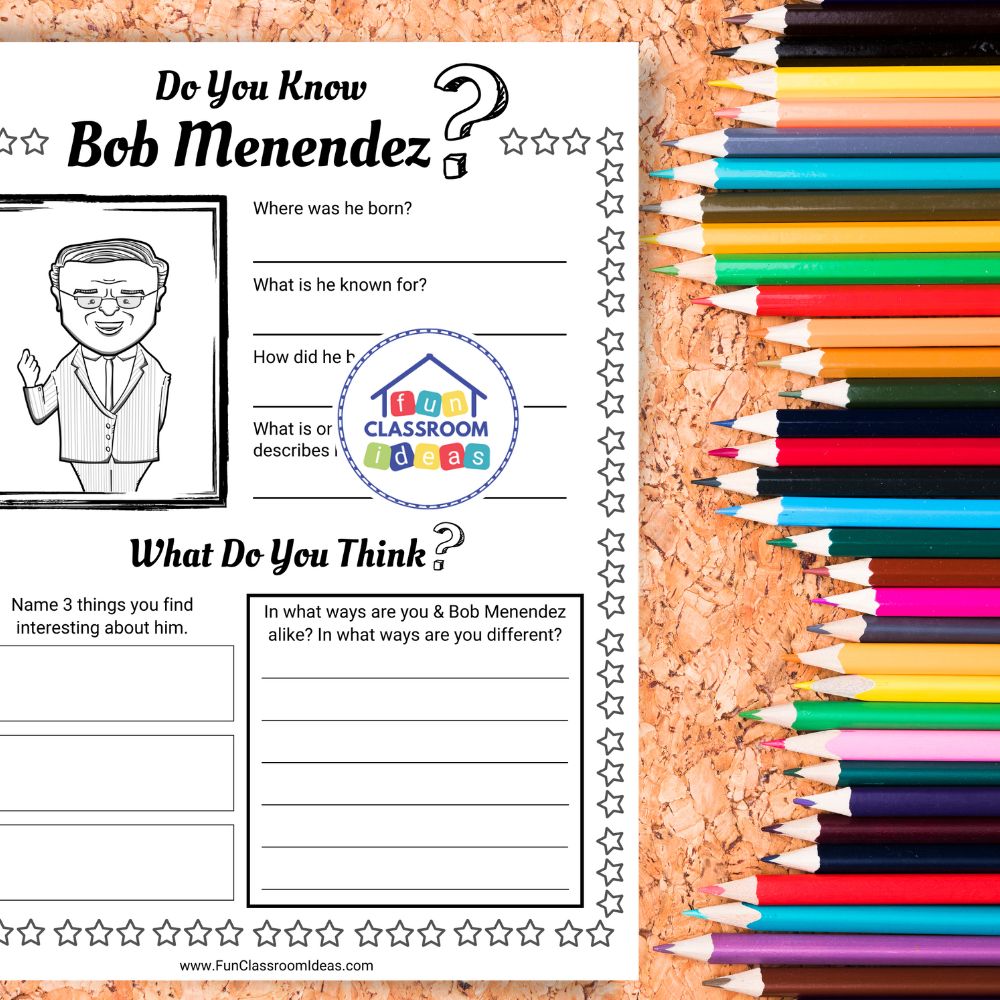 Bob Menendez worksheets printable