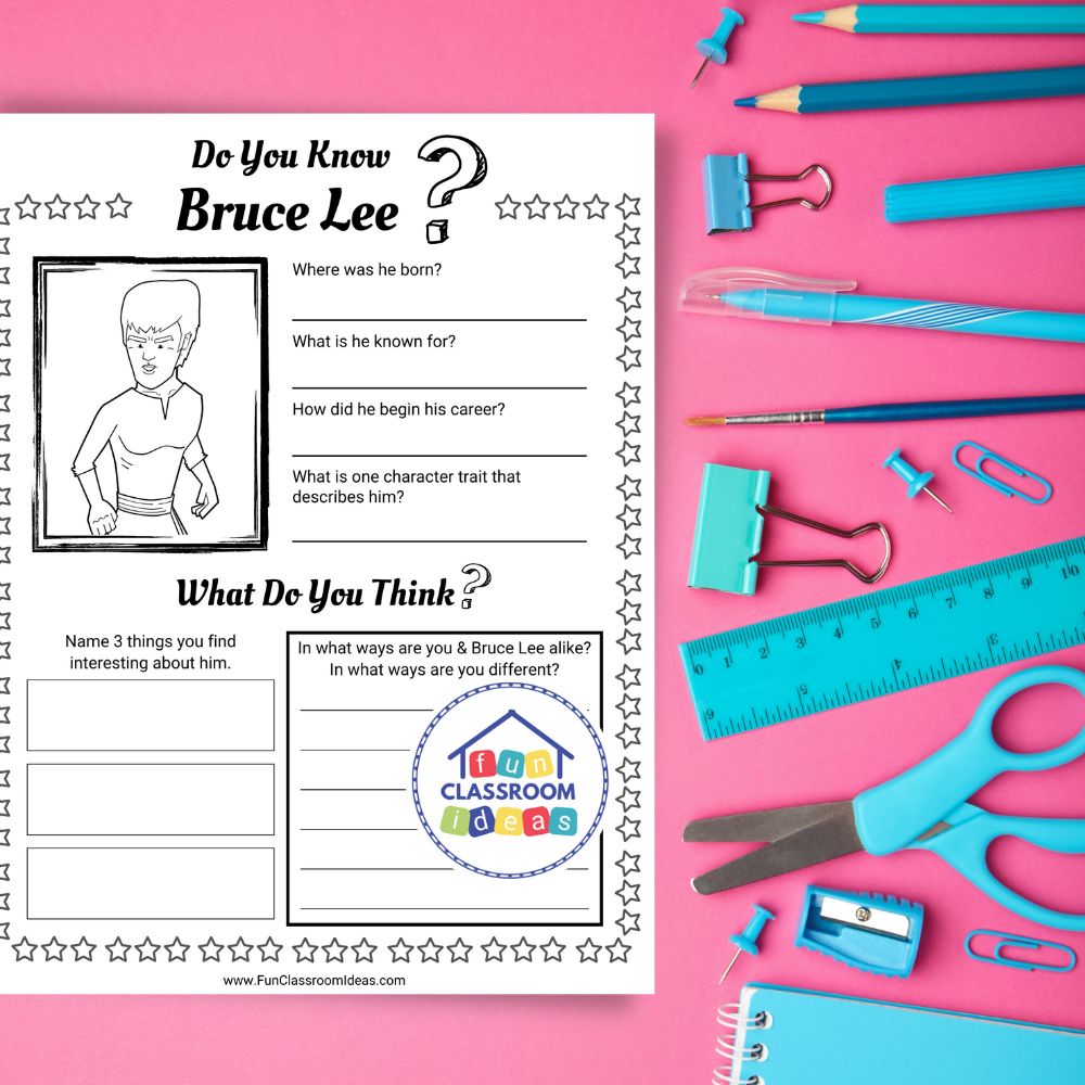 Bruce Lee worksheet