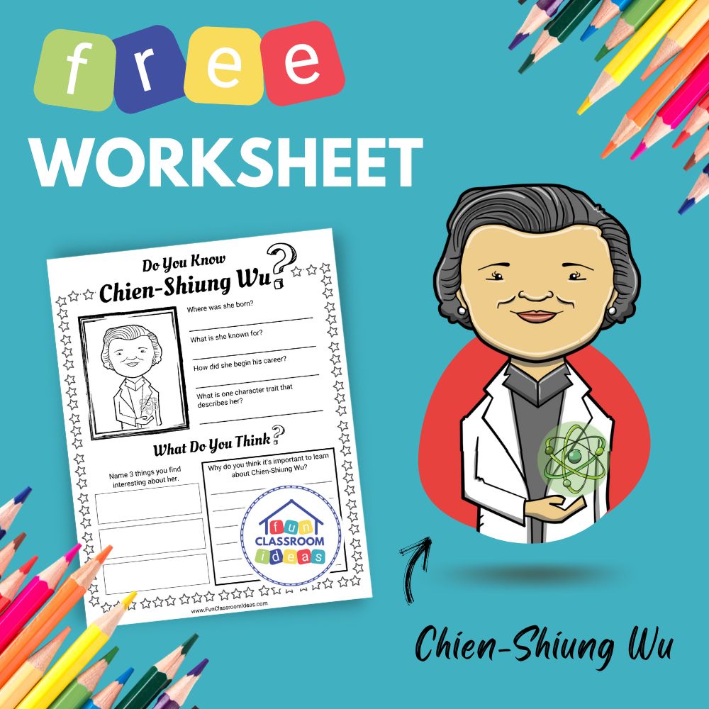 Chien-Shiung Wu bio worksheet for kids