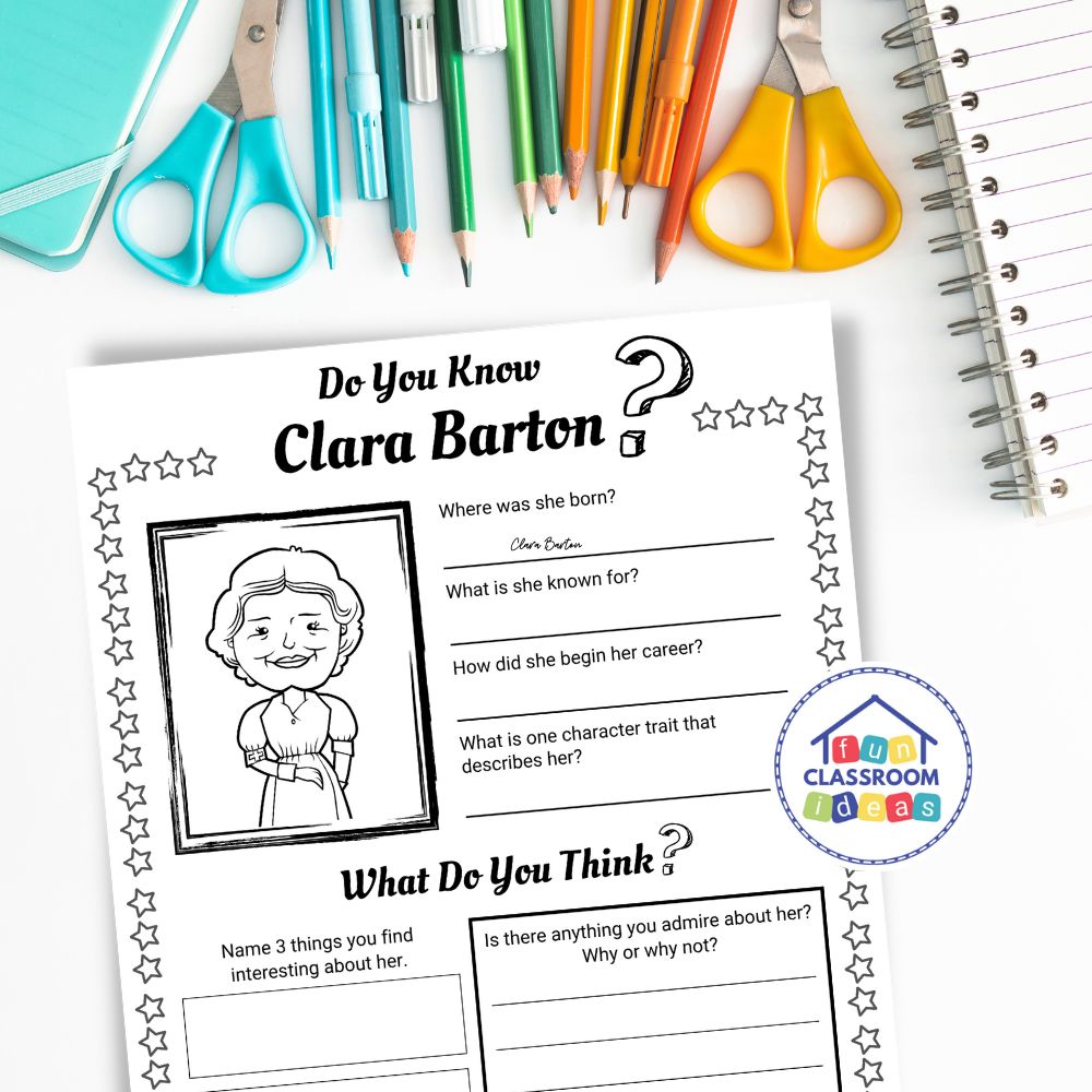 Clara Barton handout free for kids