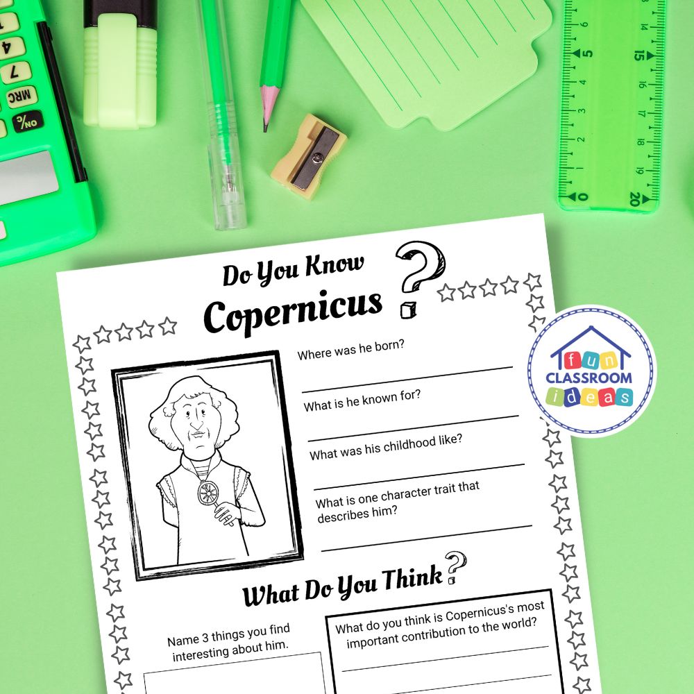 Copernicus free coloring worksheets