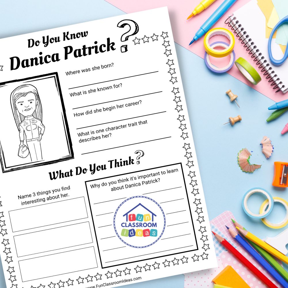 Danica Patrick worksheet pdf