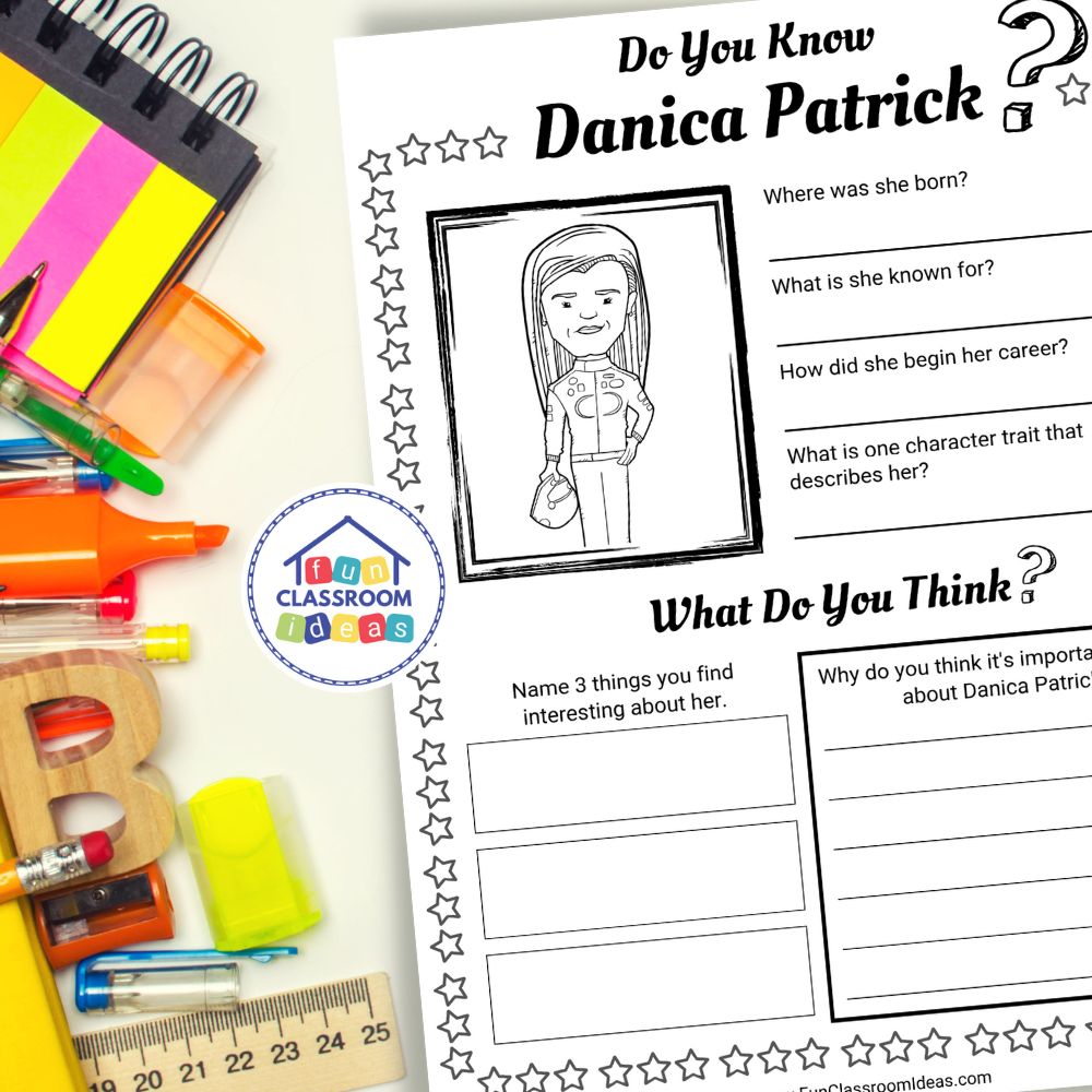 Danica Patrick worksheets interactive worksheet