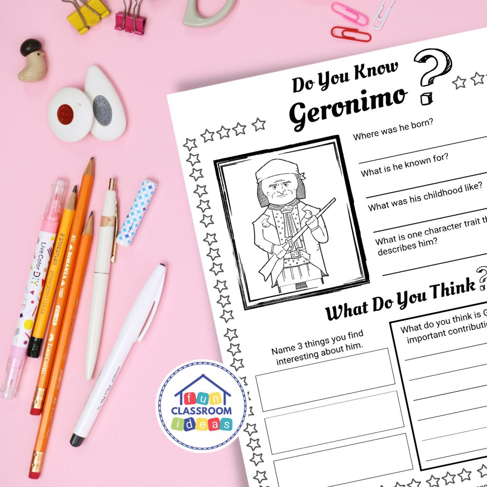 Geronimo worksheets lesson