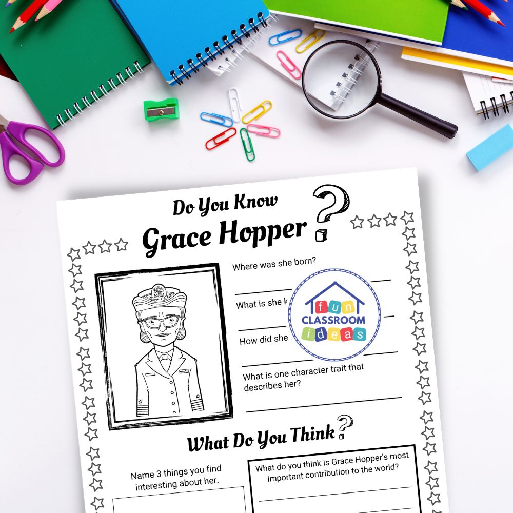 Grace Hopper worksheet elementary