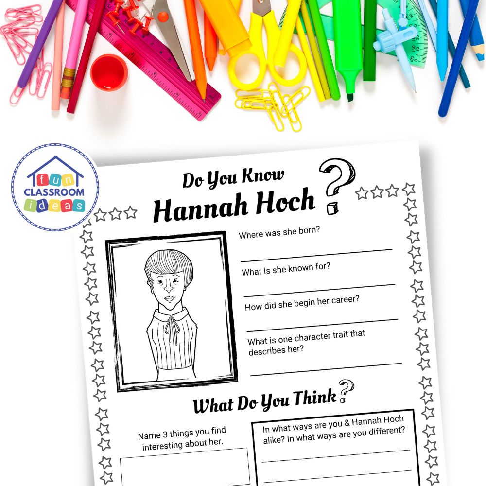 Hannah Hoch worksheet biography