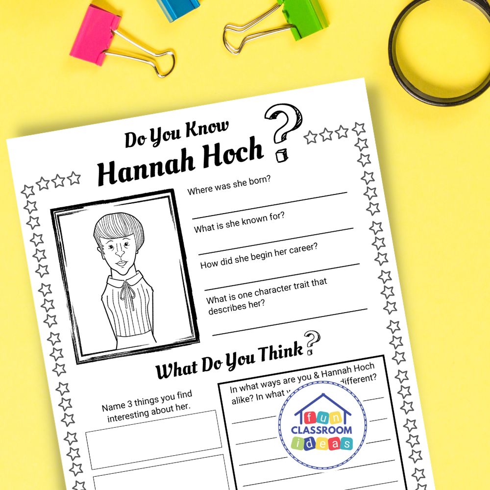 Hannah Hoch worksheets coloring page