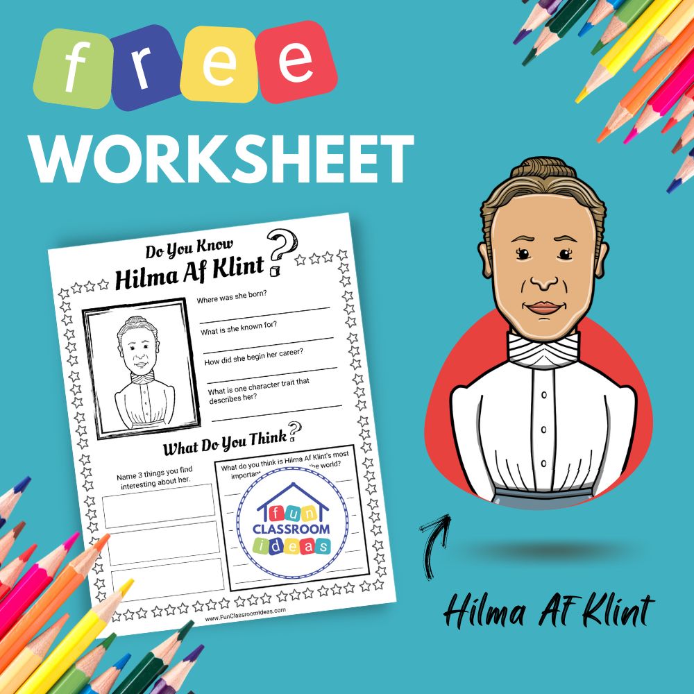 Hilma Af Klint bio worksheet for kids