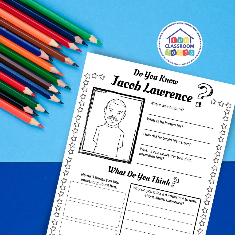 Jacob Lawrence worksheets coloring page