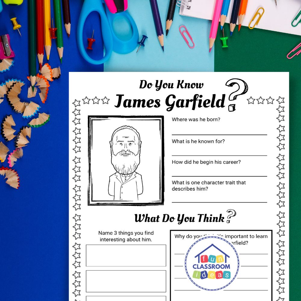 James Garfield free worksheet