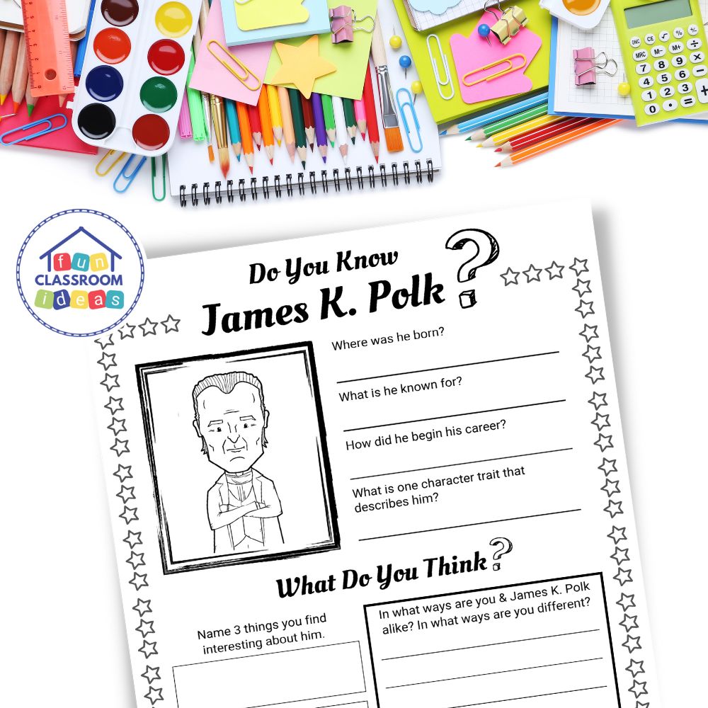James K. Polk free coloring worksheets