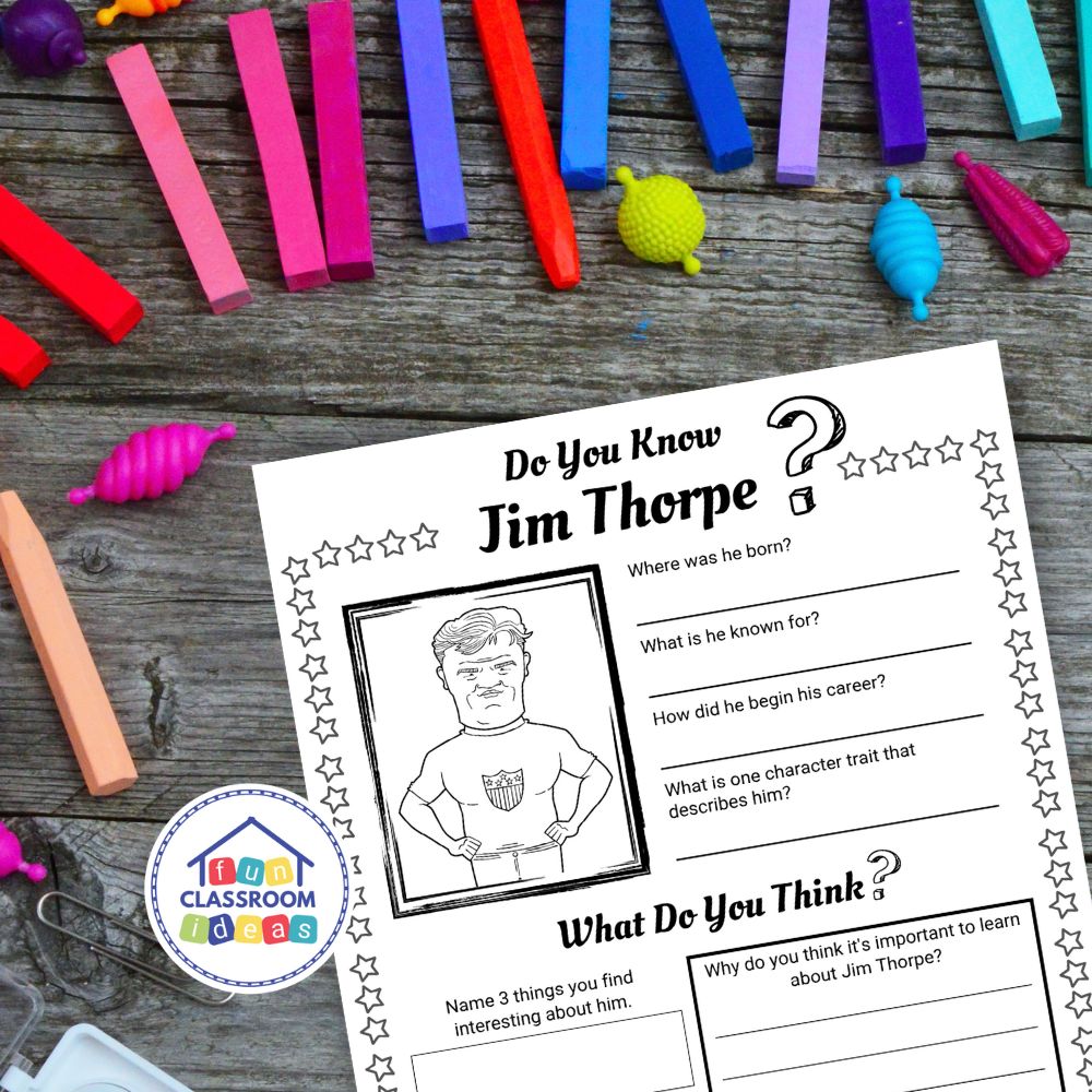 Jim Thorpe coloring worksheet