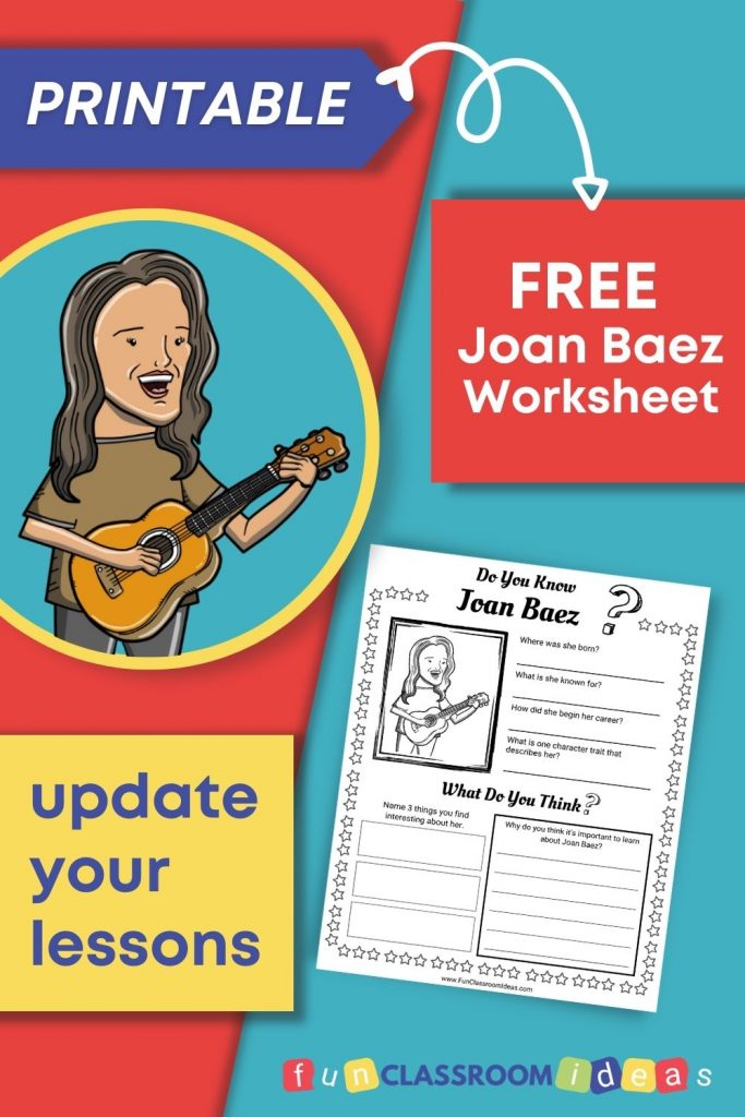 Joan Baez printable worksheets