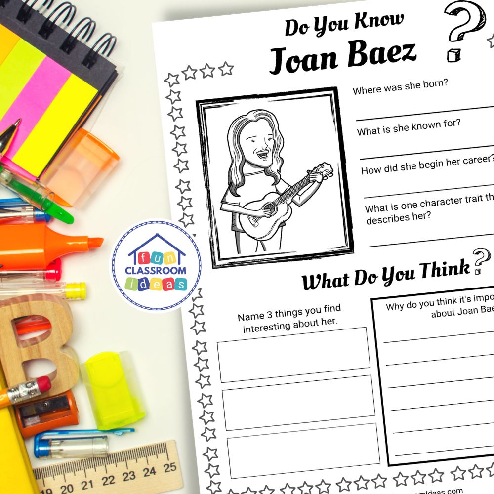 Joan Baez worksheets interactive worksheet