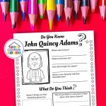 John Quincy Adams worksheets coloring page