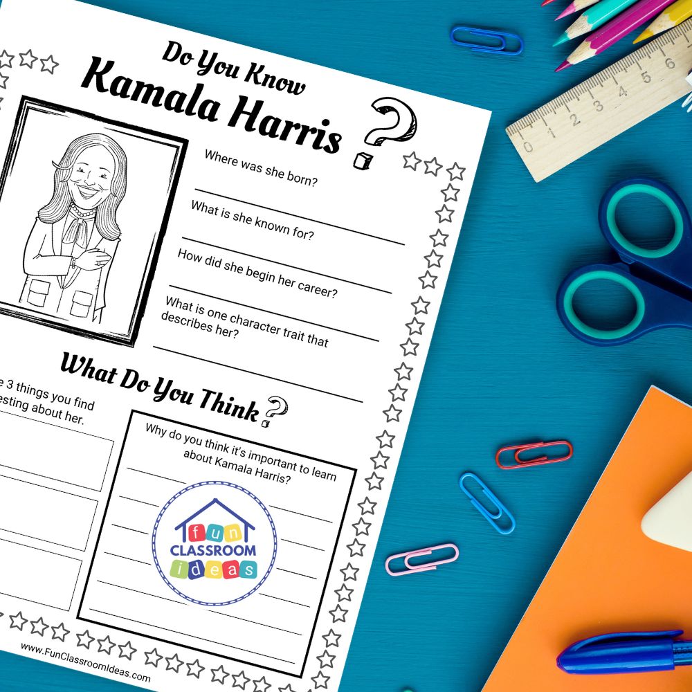 Kamala Harris worksheets printable