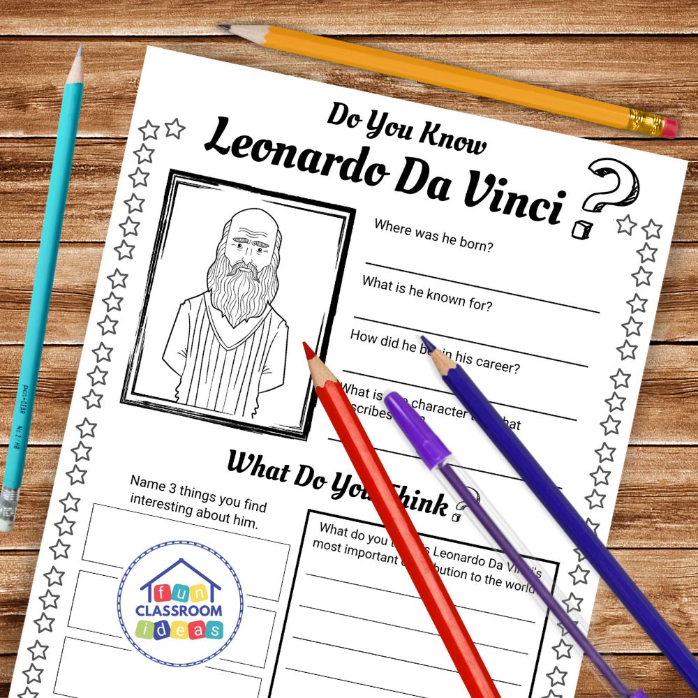 Leonardo Da Vinci coloring page