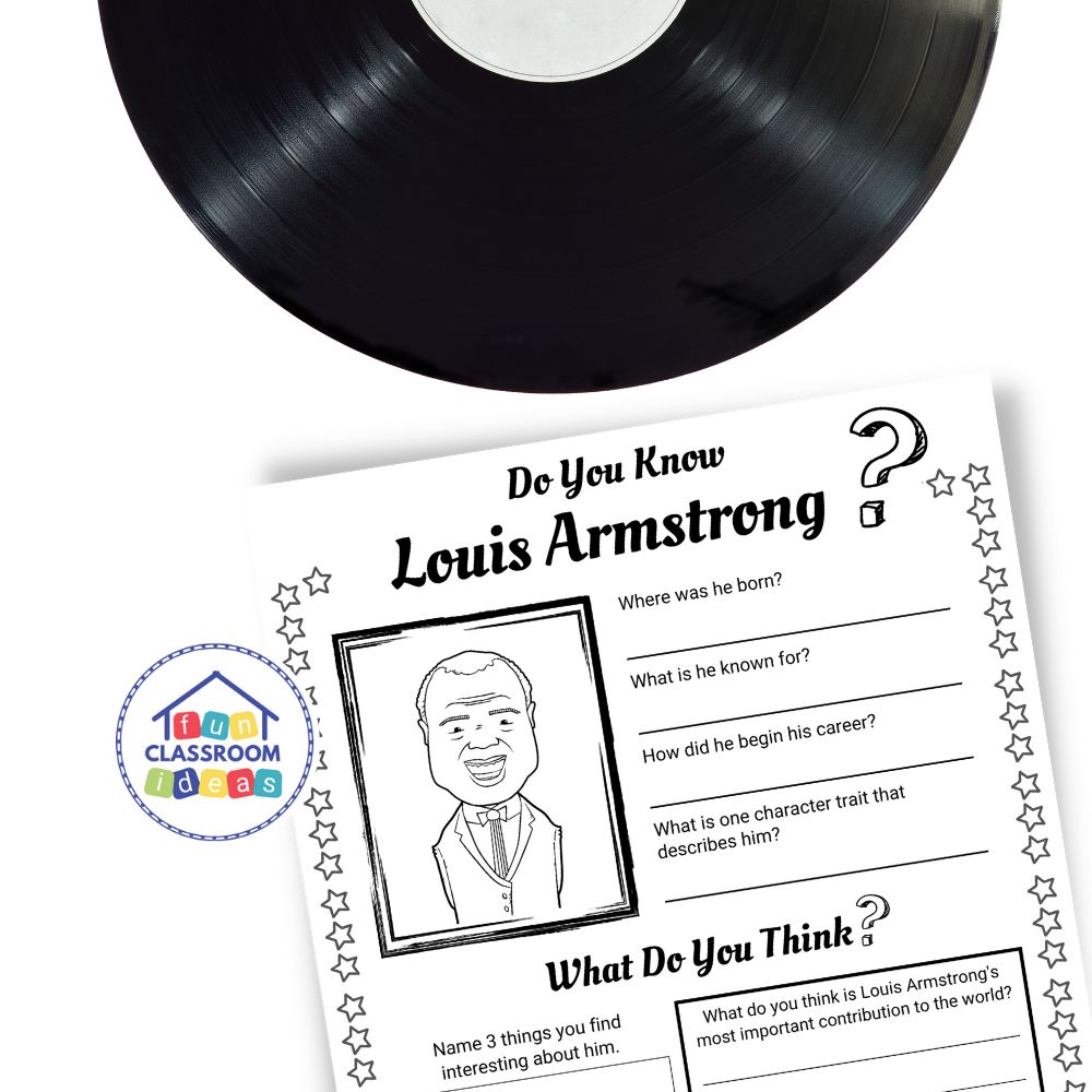 Louis Armstrong coloring worksheet