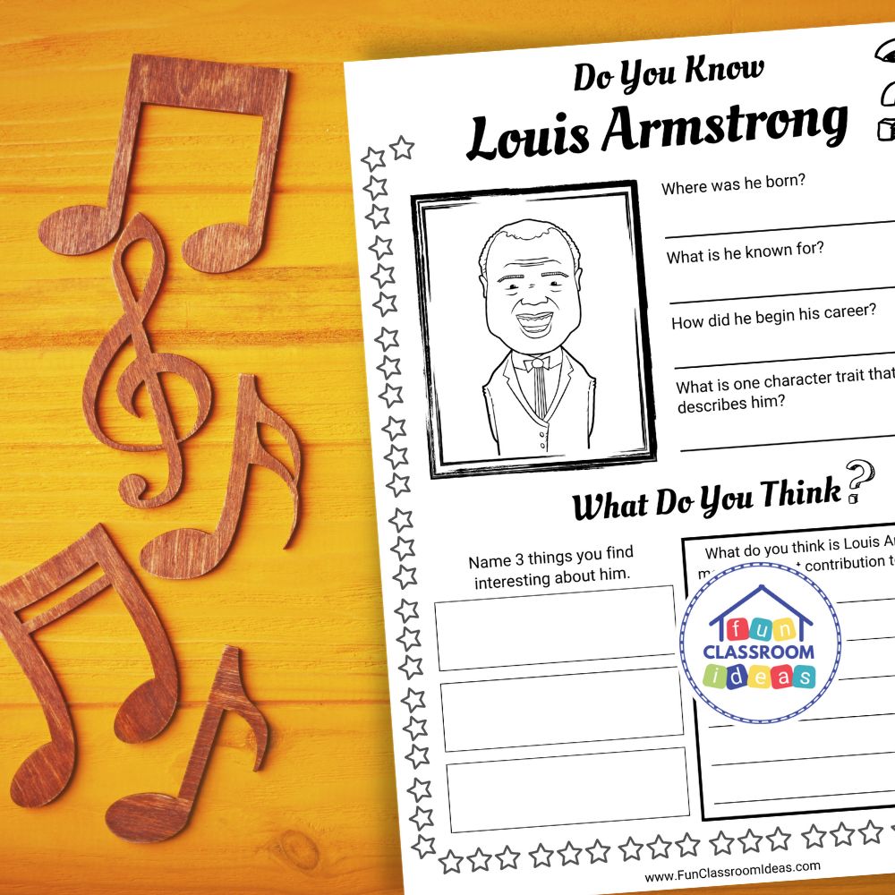 Louis Armstrong worksheets pdf