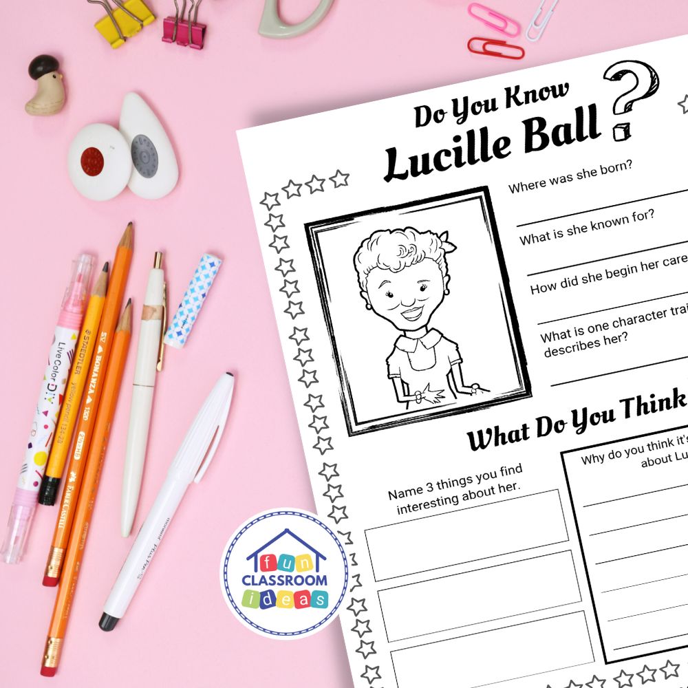 Lucille Ball worksheets lesson