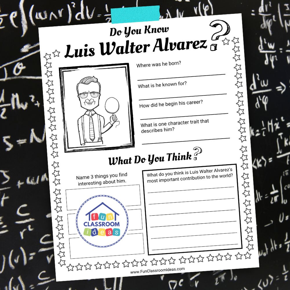 Luis Walter Alvarez worksheets lesson