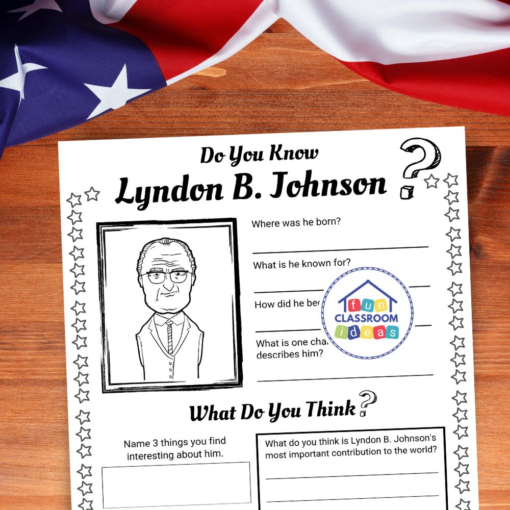 Lyndon B. Johnson coloring page