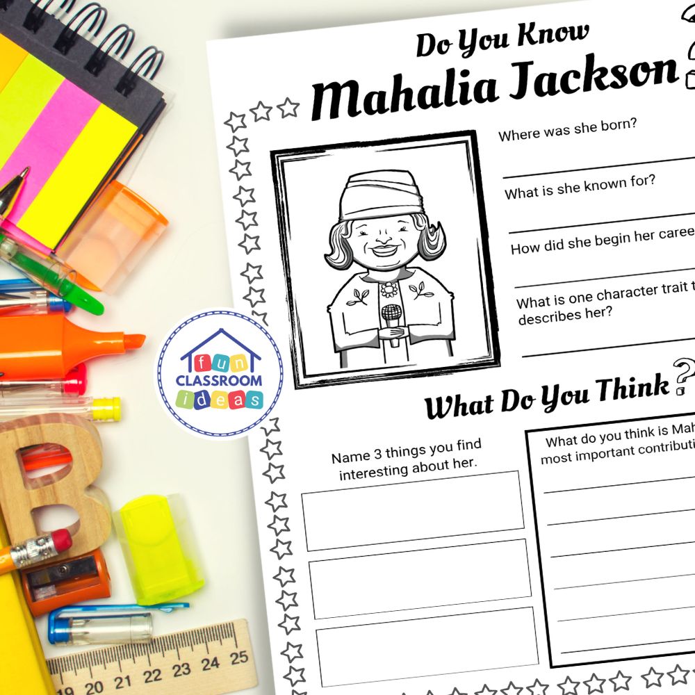 Mahalia Jackson worksheets interactive worksheet