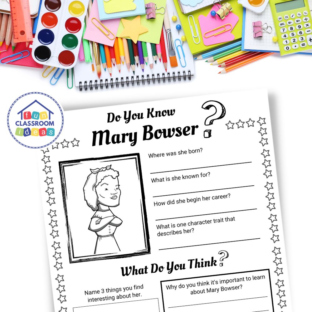 Mary Bowser coloring worksheet free