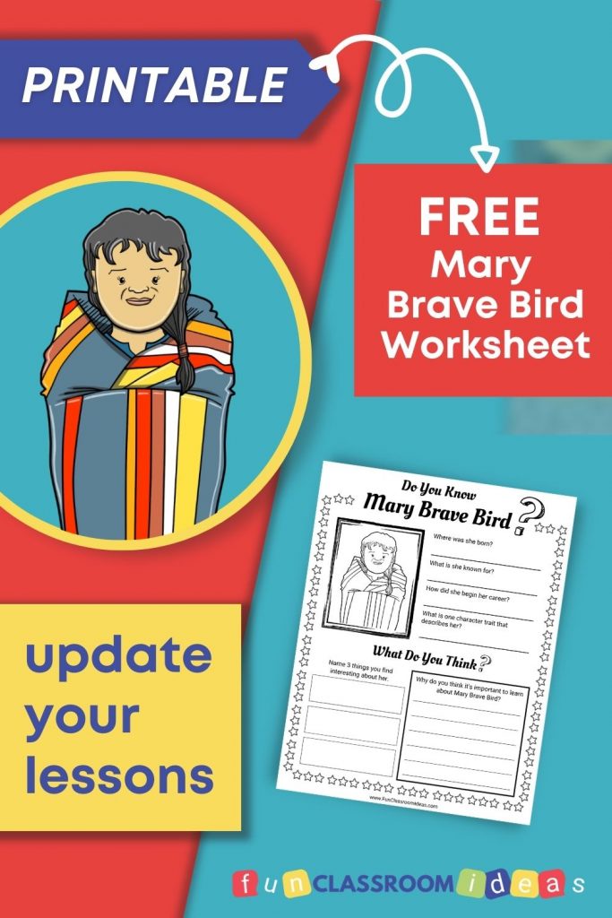 Mary Brave Bird printable worksheets