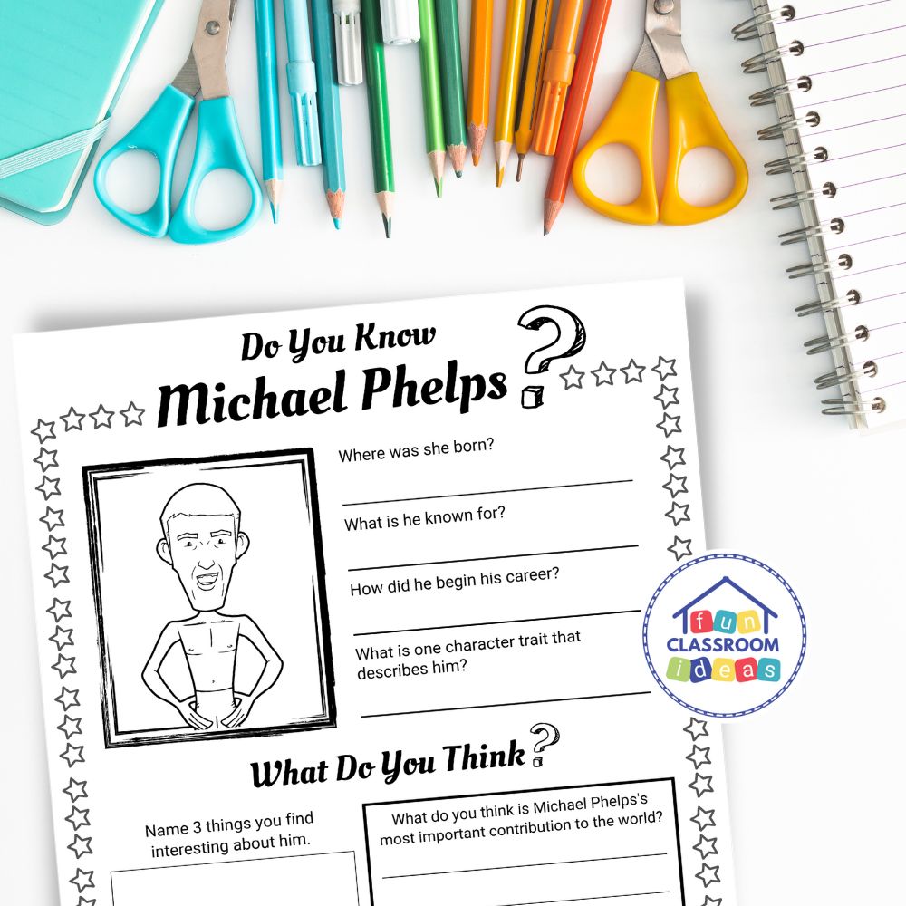 Michael Phelps handout free for kids