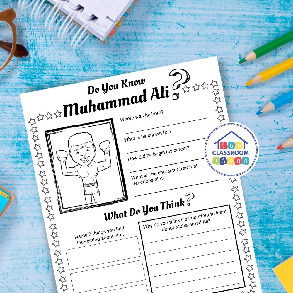 Muhammad Ali worksheets free