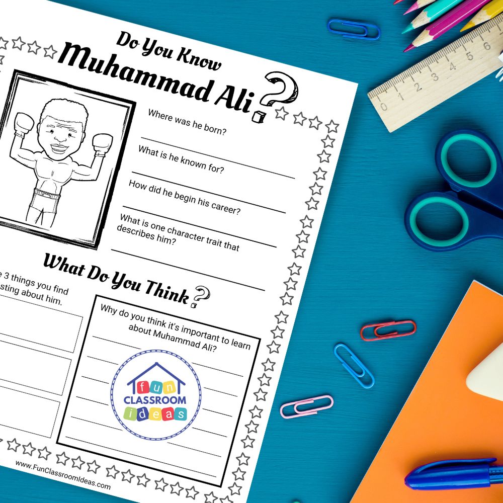 Muhammad Ali worksheets printable