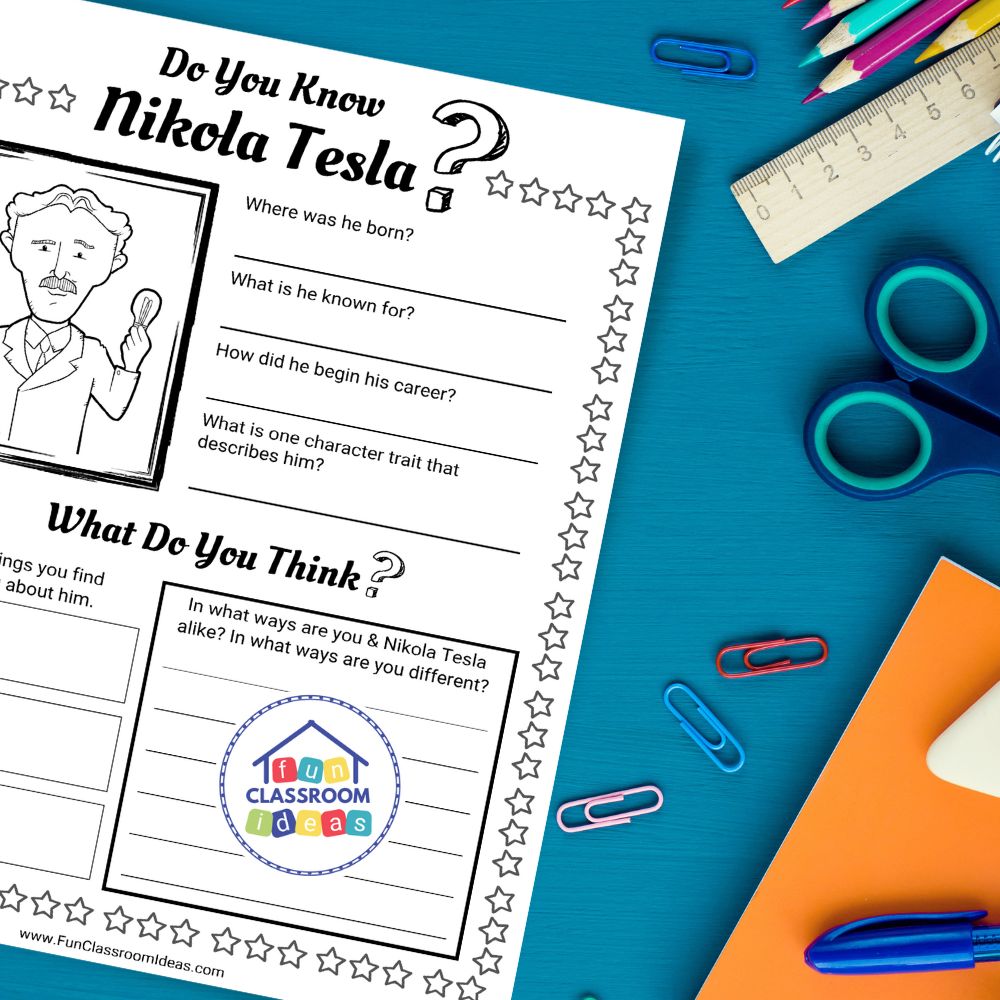 Nikola Tesla worksheets printable