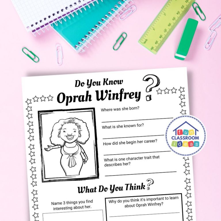 Free Oprah Winfrey Worksheet - Level-Up Your Worksheets
