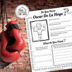 Oscar De La Hoya worksheets coloring page