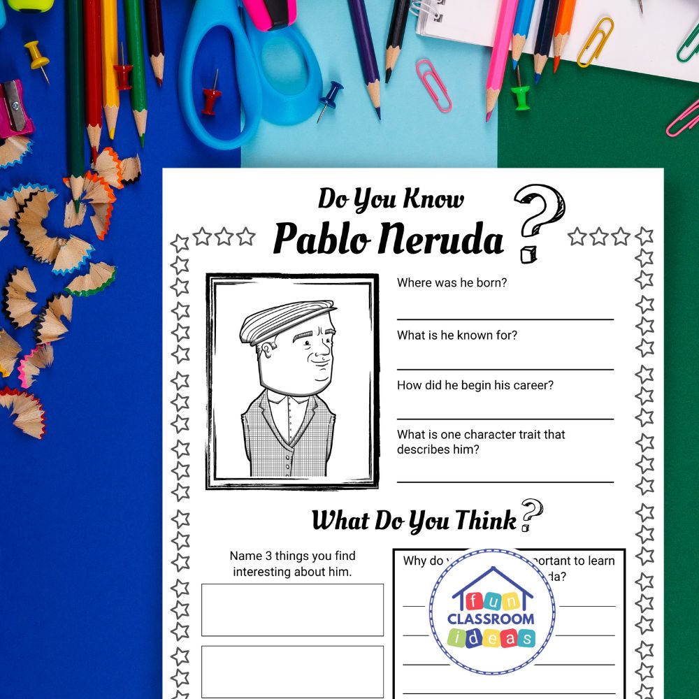 Pablo Neruda free worksheet