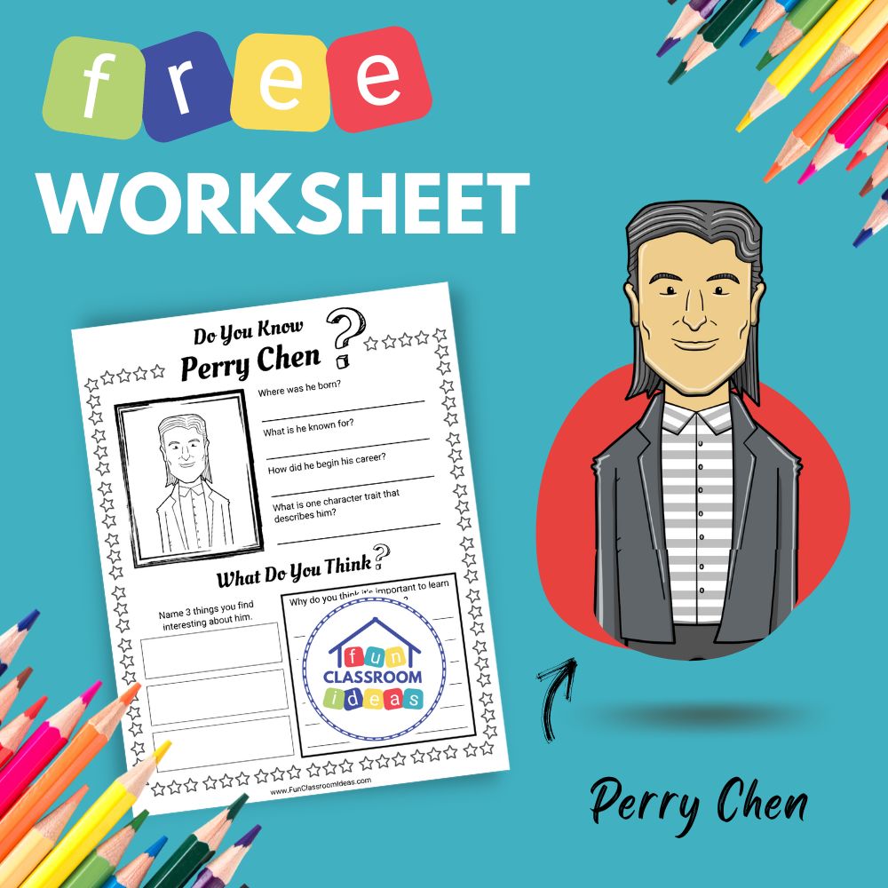 Perry Chen bio worksheet for kids