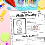 Phillis Wheatley worksheets coloring page